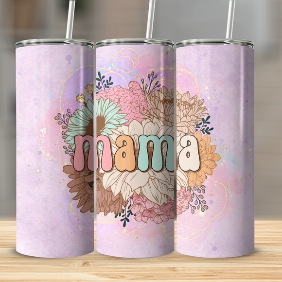 Other - 20 Oz Customizable Straight Tumbler with Sliding Lid and Clear Plastic Straw